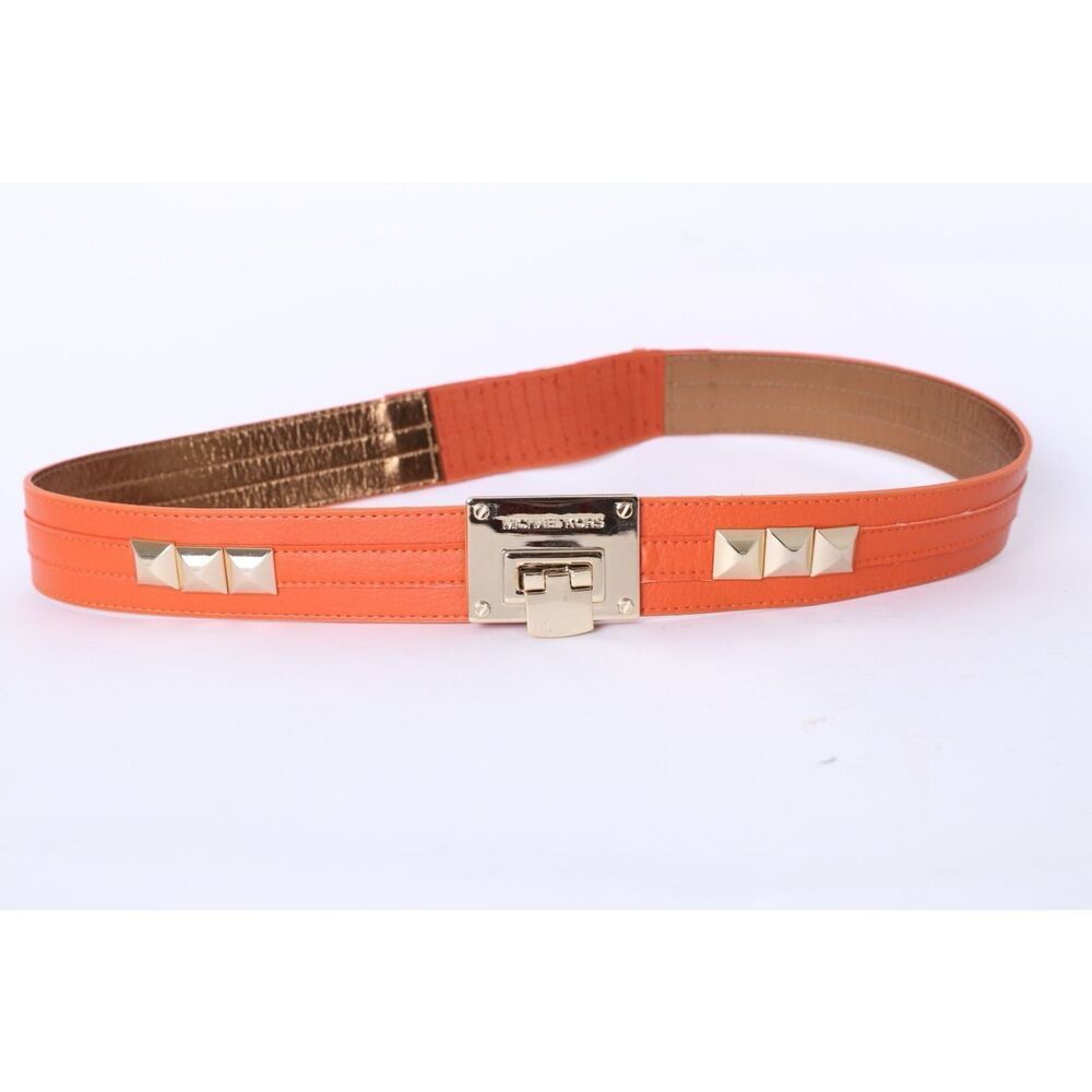NWT Michael Kors size L Orange studded belt.